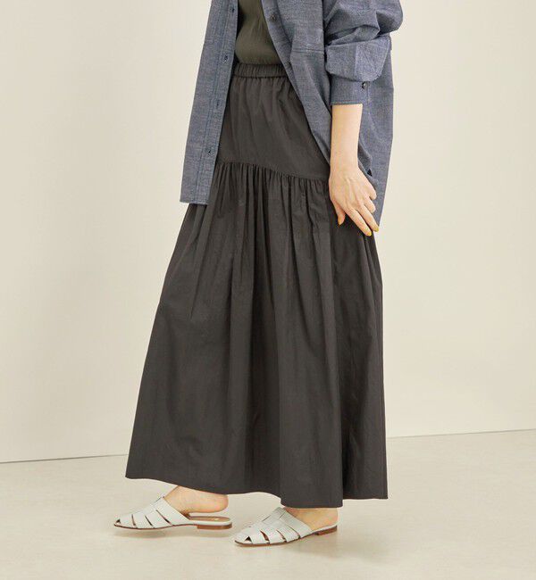 SHIPS for women「〈手洗い可能〉タフタ ティアード ロング スカート」|スカート|