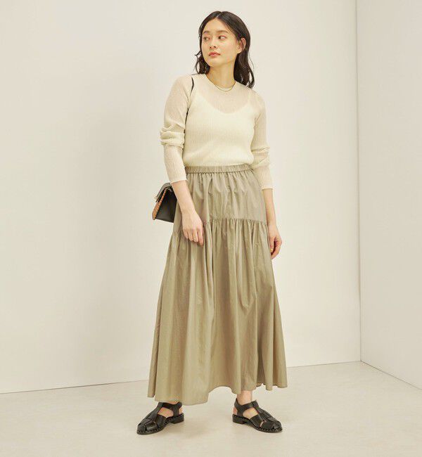 SHIPS for women「〈手洗い可能〉タフタ ティアード ロング スカート」|スカート|