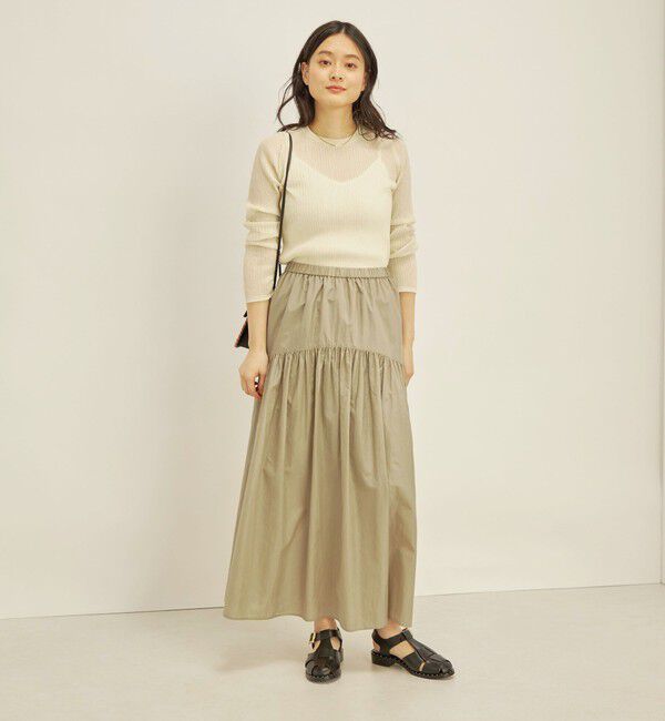 SHIPS for women「〈手洗い可能〉タフタ ティアード ロング スカート」|スカート|