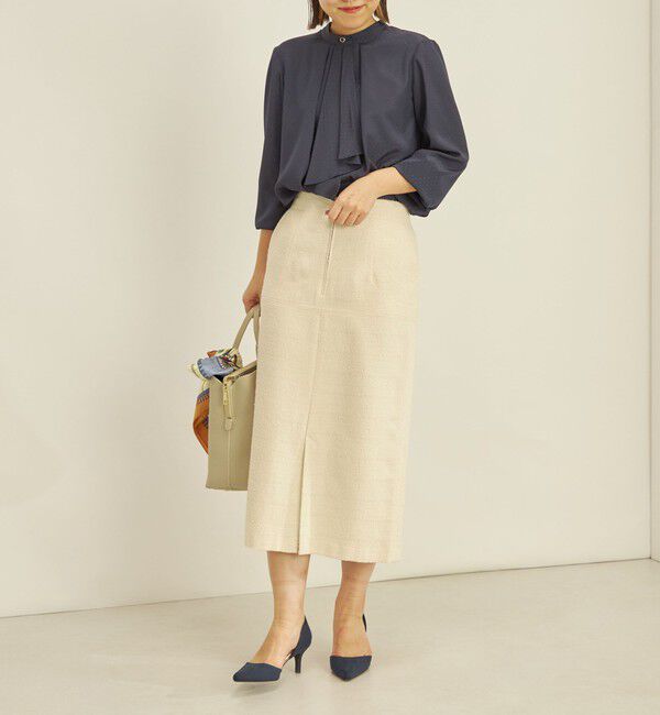 SHIPS for women「〈手洗い可能〉フロント ジップ ツイード タイト スカート」|スカート|