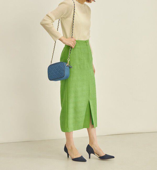 SHIPS for women「〈手洗い可能〉フロント ジップ ツイード タイト スカート」|スカート|