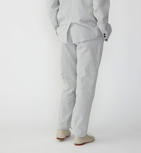 SHIPS「SHIPS:〈手洗い可能〉 サフィラン リネン シアサッカー パンツ (セットアップ対応)」|スラックス|