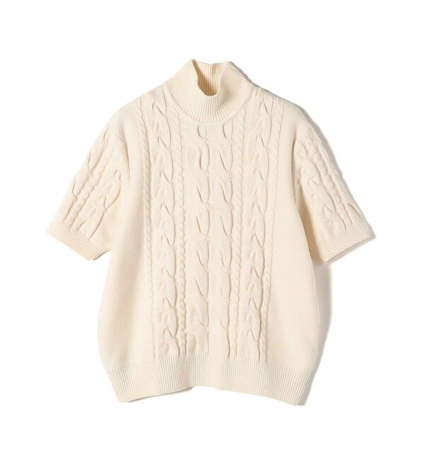 SHIPS for women「【SHIPS別注】WRAPINKNOT:ハイネック ショート スリーブ ケーブル」|ニット・セーター|
