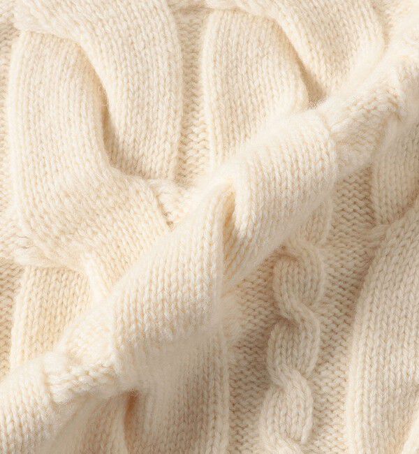 SHIPS for women「【SHIPS別注】WRAPINKNOT:ハイネック ショート スリーブ ケーブル」|ニット・セーター|