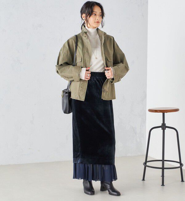 SHIPS for women「プリーツ コンビ クラッシュ スカート ◇」|スカート|