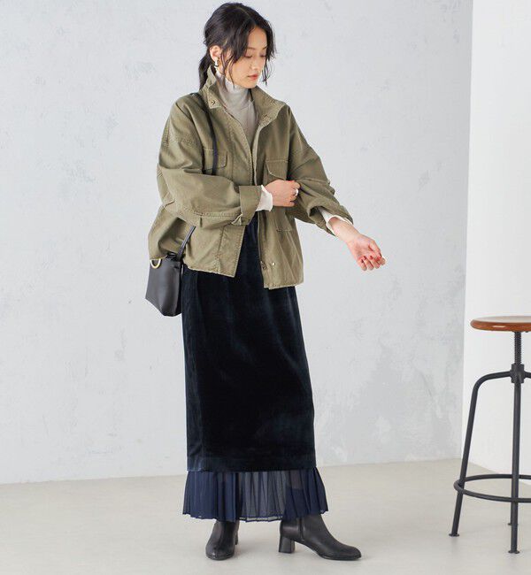 SHIPS for women「プリーツ コンビ クラッシュ スカート ◇」|スカート|