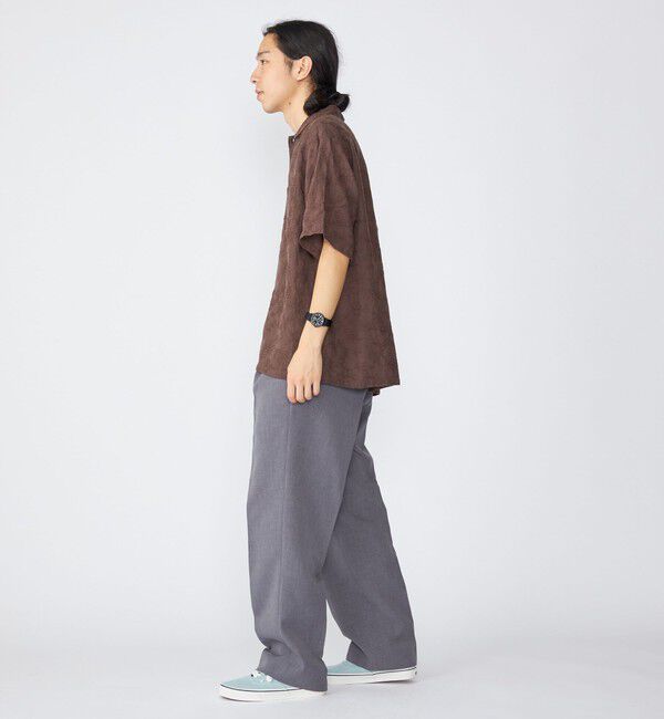 SHIPS「SHIPS: Reflax(R) ダブルクロス ワンタック ワイド パンツ」|チノ|