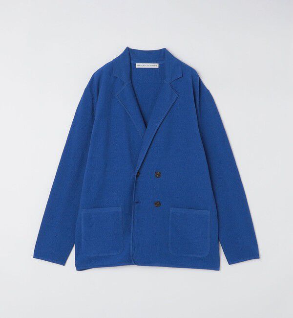 SHIPS「BATEAUX DE SHIPS: リネン ダブル ブレスト ニット ジャケット」|その他|ブルー
