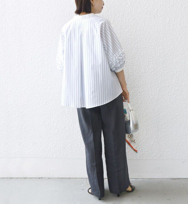 SHIPS for women「【WEB限定】〈手洗い可能〉袖 フリル デザイン ブラウス」|シャツ・ブラウス|