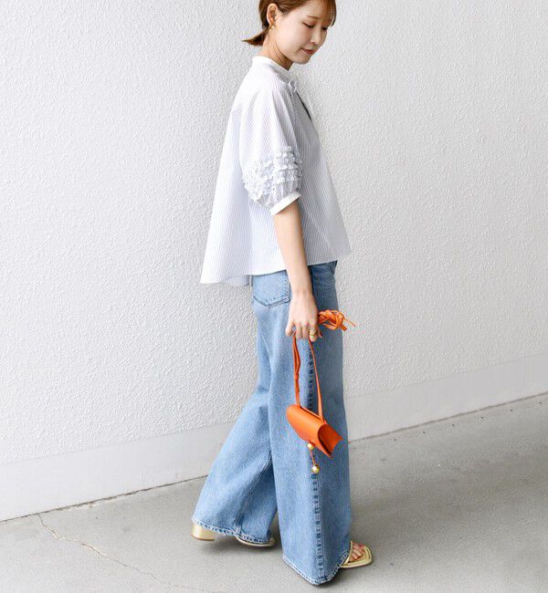 SHIPS for women「【WEB限定】〈手洗い可能〉袖 フリル デザイン ブラウス」|シャツ・ブラウス|