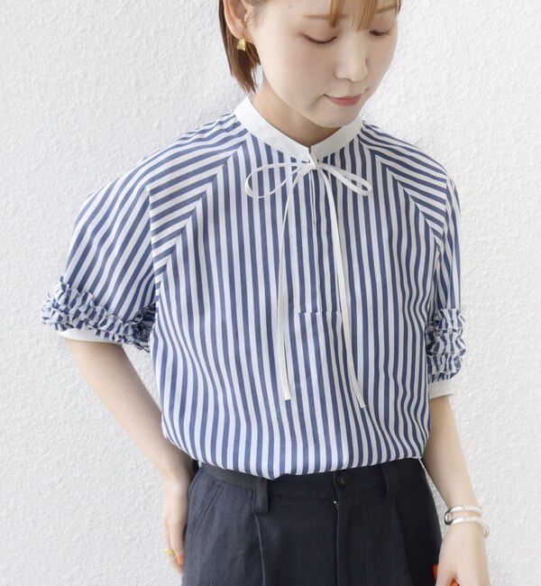 SHIPS for women「【WEB限定】〈手洗い可能〉袖 フリル デザイン ブラウス」|シャツ・ブラウス|