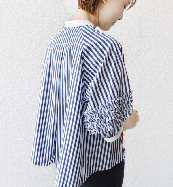 SHIPS for women「【WEB限定】〈手洗い可能〉袖 フリル デザイン ブラウス」|シャツ・ブラウス|