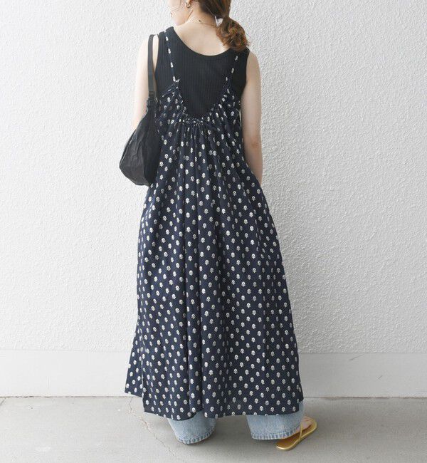 SHIPS any「SHIPS any:〈洗濯機可能〉グリッター プリント ギャザー キャミ ワンピース」|ワンピース|