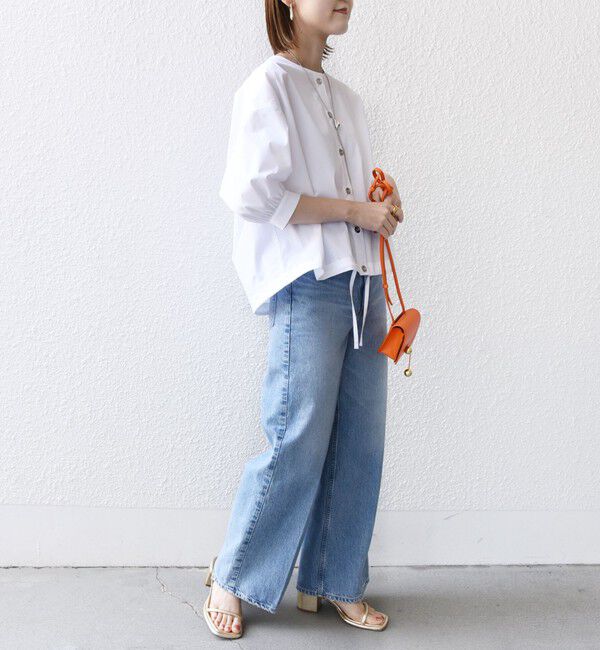 SHIPS for women「〈手洗い可能〉裾 ドロスト メタル ボタン ブラウス」|シャツ・ブラウス|