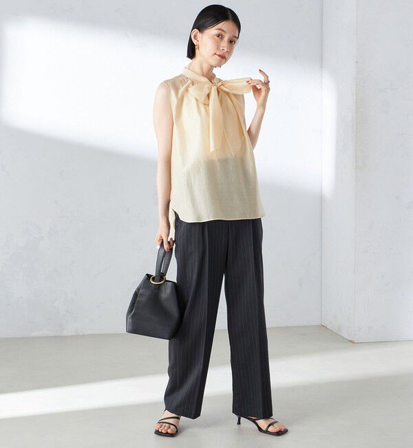 SHIPS for women「〈手洗い可能〉ストライプ ツイル ストレート パンツ」|スラックス|