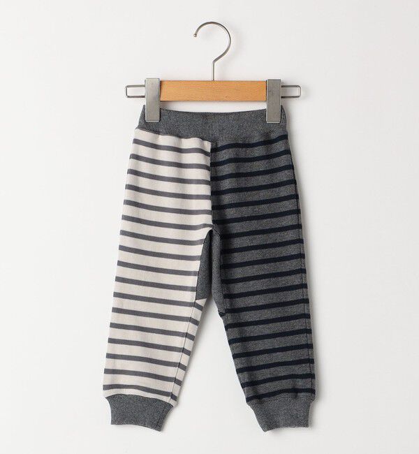 SHIPS KIDS「SHIPS KIDS:80～90cm / ボーダー リブ パンツ」|その他ベビーウェア|グレー