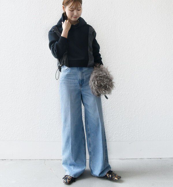 SHIPS for women「【WEB限定】〈手洗い可能〉ダンボール タフタ コンビ フーディ」|パーカー|