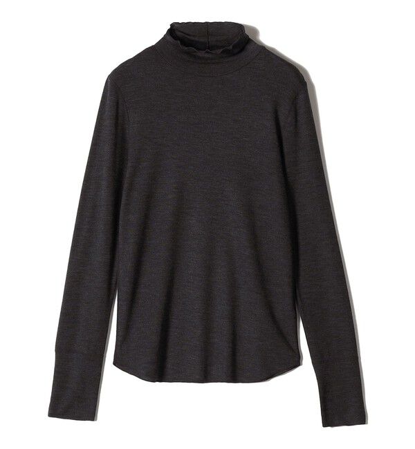 SHIPS for women「SHIPS Primary Navy Label:ウール フライス ジャージー タートルネック」|Tシャツ・カットソー|ダークグレー