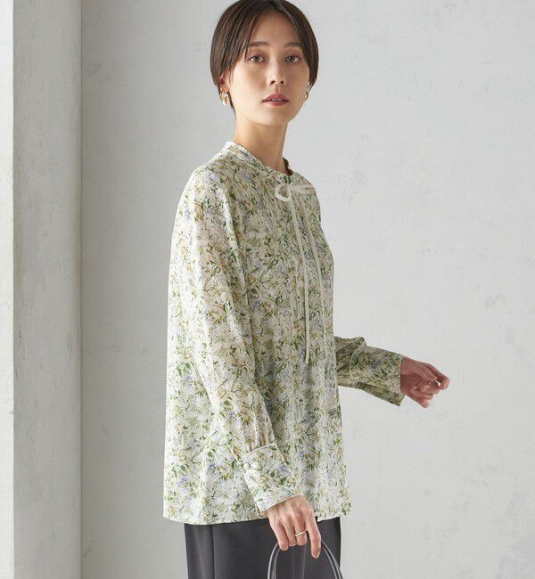 SHIPS for women「IPEKER プリント ピンタック ブラウス」|シャツ・ブラウス|