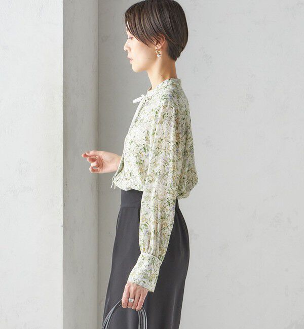 SHIPS for women「IPEKER プリント ピンタック ブラウス」|シャツ・ブラウス|