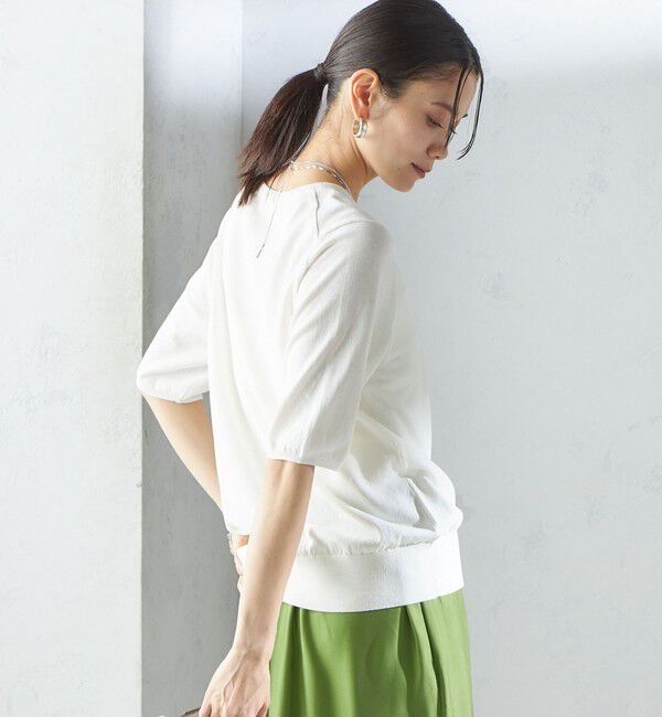 SHIPS for women「〈接触冷感 / 手洗い可能〉アイスコットン ショート スリーブ プルオーバー」|ニット・セーター|