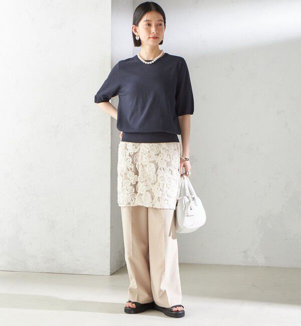 SHIPS for women「〈接触冷感 / 手洗い可能〉アイスコットン ショート スリーブ プルオーバー」|ニット・セーター|