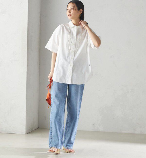 SHIPS for women「〈洗濯機可能〉オックス 刺繍 ショート スリーブ シャツ」|シャツ・ブラウス|