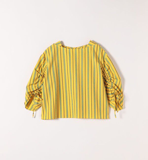 SHIPS any「SHIPS any:〈洗濯機可能〉ミニサッカー ドロスト リボン ボートネック ブラウス」|シャツ・ブラウス|