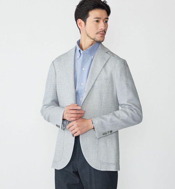 SHIPS「SHIPS: メッシュ メランジ ジャケット」|テーラードジャケット|ライトブルー