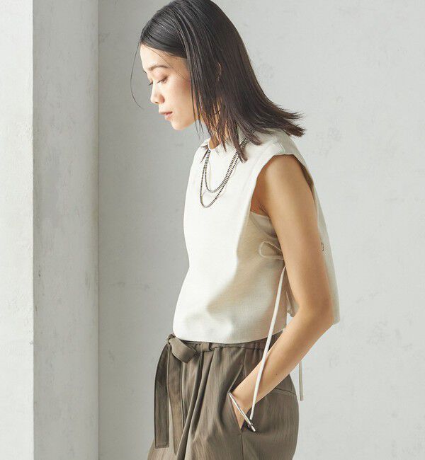 SHIPS for women「小泉里子コラボ:〈手洗い可能〉スラブ 綿麻混 ブラウス」|シャツ・ブラウス|