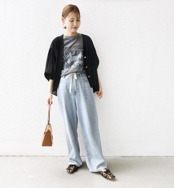 SHIPS for women「【WEB限定】〈手洗い可能〉シアー Vネック フレア シャツ カーディガン」|カーディガン|