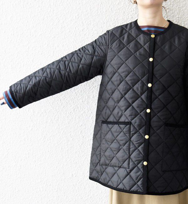 SHIPS any「Traditional Weatherwear: ARKLEY Aライン ミドル ノーカラー コート」|ノーカラーコート|