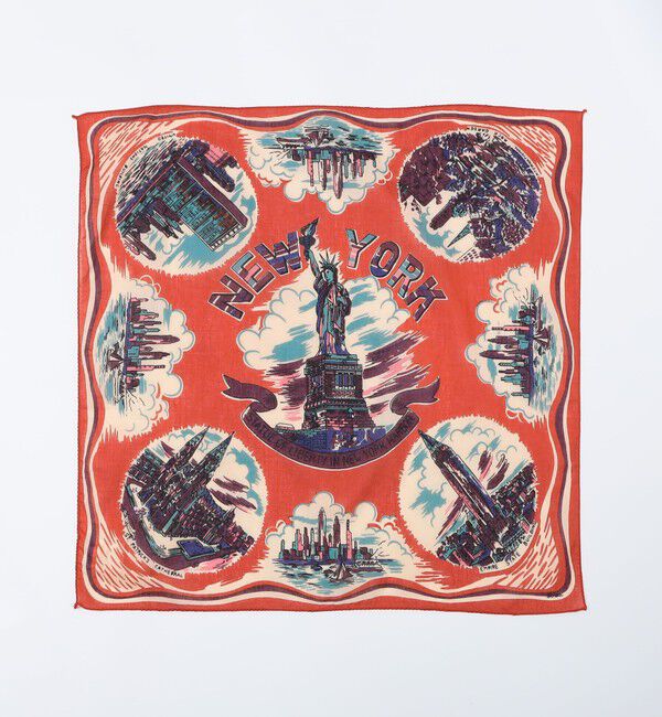 SHIPS「BINDU: PRINT BANDANA 25AW」|ハンカチ|レッド