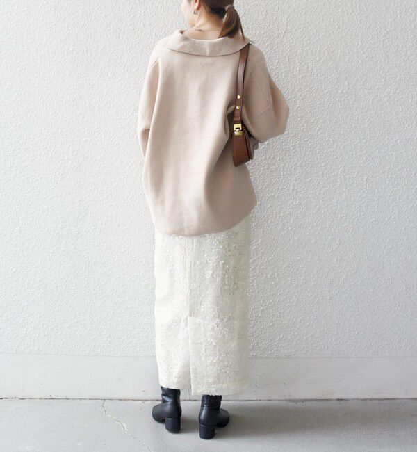 SHIPS any「SHIPS any:〈手洗い可能〉モールヤーン スキッパー ポロ ニット プルオーバー」|ニット・セーター|