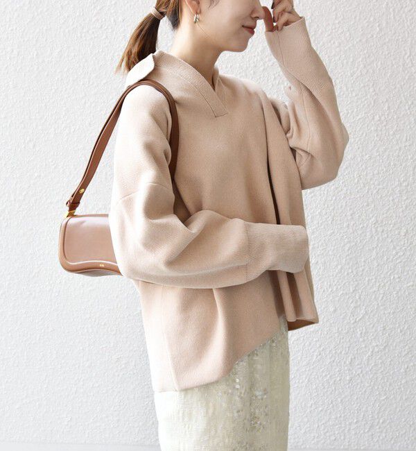 SHIPS any「SHIPS any:〈手洗い可能〉モールヤーン スキッパー ポロ ニット プルオーバー」|ニット・セーター|