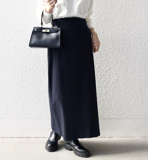 SHIPS any「SHIPS any:〈洗濯機可能〉ウォーム ストレッチ Iライン ベイカー スカート」|スカート|