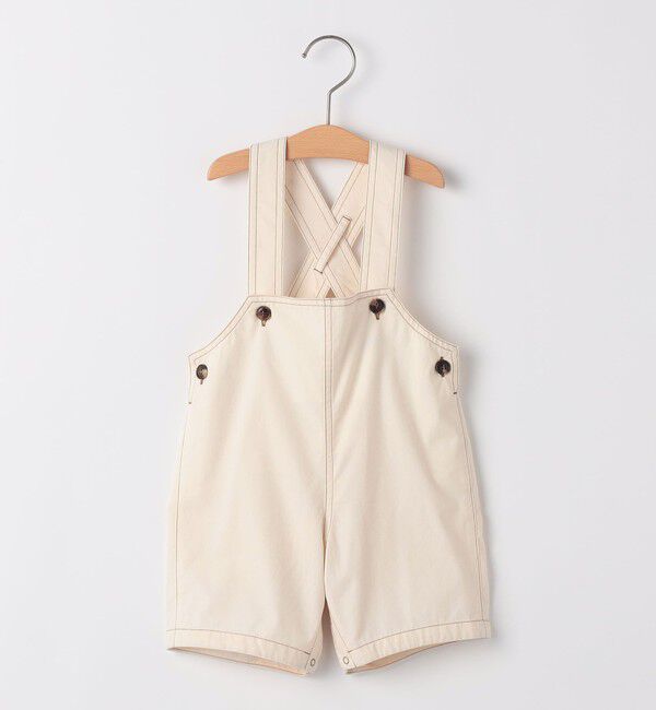 SHIPS KIDS「SHIPS KIDS:80～90cm / ベビー コットン オーバーオール」|その他ベビーウェア|アイボリー