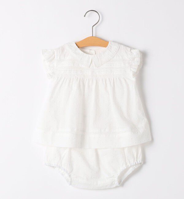 SHIPS KIDS「SHIPS KIDS:70～80cm /ベビー レース セットアップ」|その他ベビーウェア|ホワイト