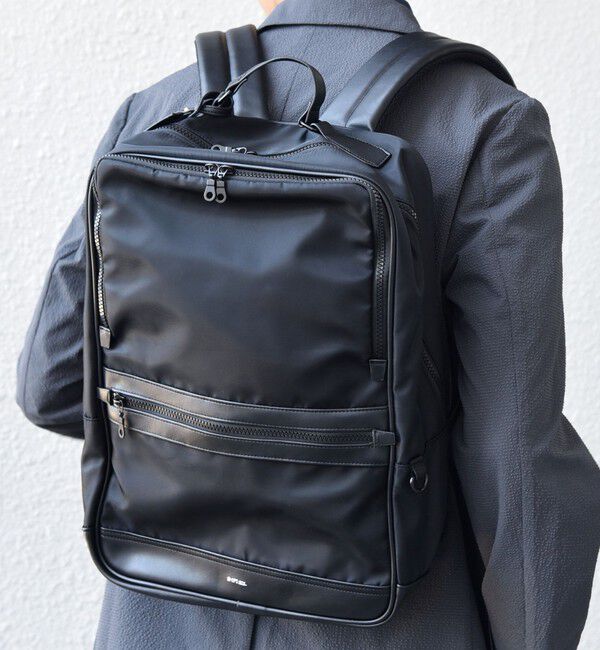 SHIPS any「SHIPS any:〈軽量〉ビジネス コンビ スクエア バックパック◆」|リュック|ブラック