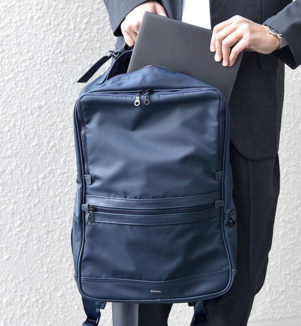 SHIPS any「SHIPS any:〈軽量〉ビジネス コンビ スクエア バックパック◆」|リュック|ネイビー