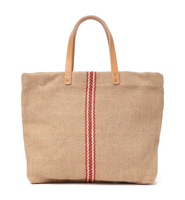 SHIPS any「《予約》TARANGO: ライン デザイン ジュート ビッグ トート（A4対応）」|トートバッグ|