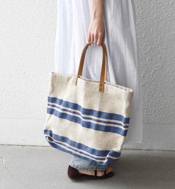 SHIPS any「《予約》TARANGO: ライン デザイン ジュート ビッグ トート（A4対応）」|トートバッグ|