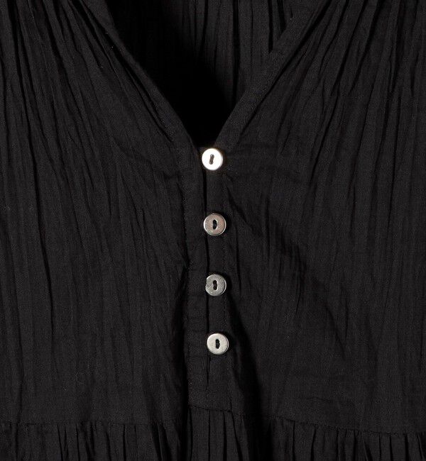 SHIPS for women「【SHIPS別注】Fanaka:〈手洗い可能〉クリンクル 袖 フレア ワンピース」|ワンピース|