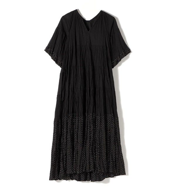 SHIPS for women「【SHIPS別注】Fanaka:〈手洗い可能〉クリンクル 袖 フレア ワンピース」|ワンピース|