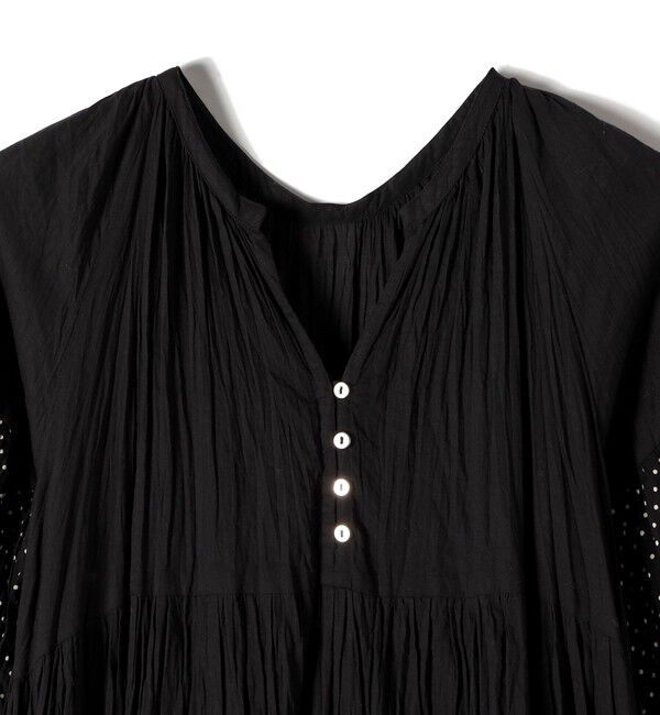 SHIPS for women「【SHIPS別注】Fanaka:〈手洗い可能〉クリンクル 袖 フレア ワンピース」|ワンピース|