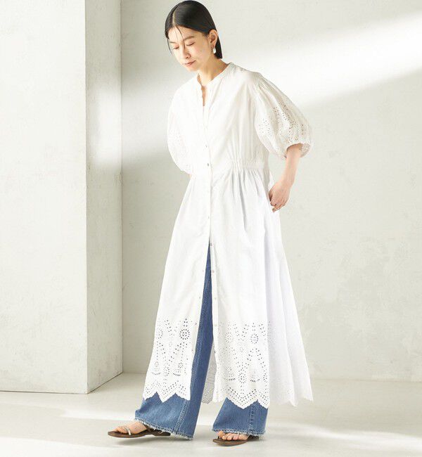 SHIPS for women「【SHIPS別注】Fanaka:〈手洗い可能〉シフリー ウエスト ギャザー ワンピース」|ワンピース|