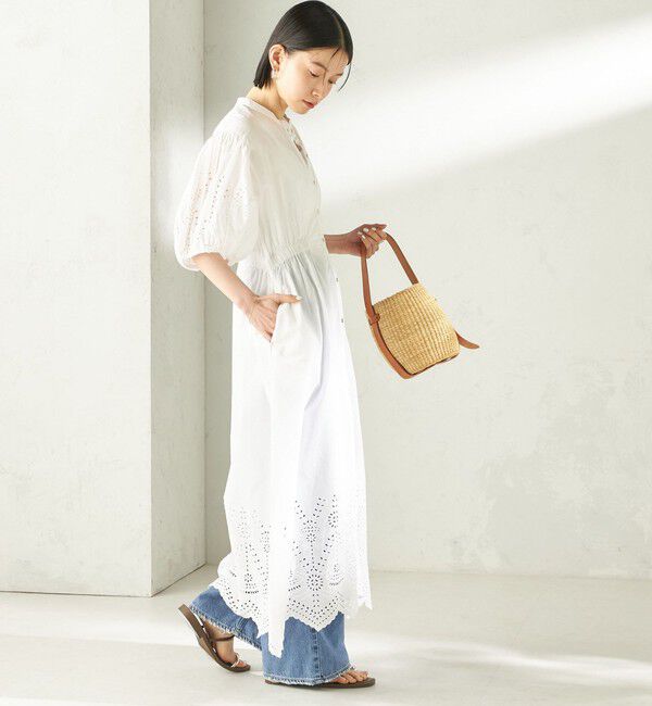 SHIPS for women「【SHIPS別注】Fanaka:〈手洗い可能〉シフリー ウエスト ギャザー ワンピース」|ワンピース|