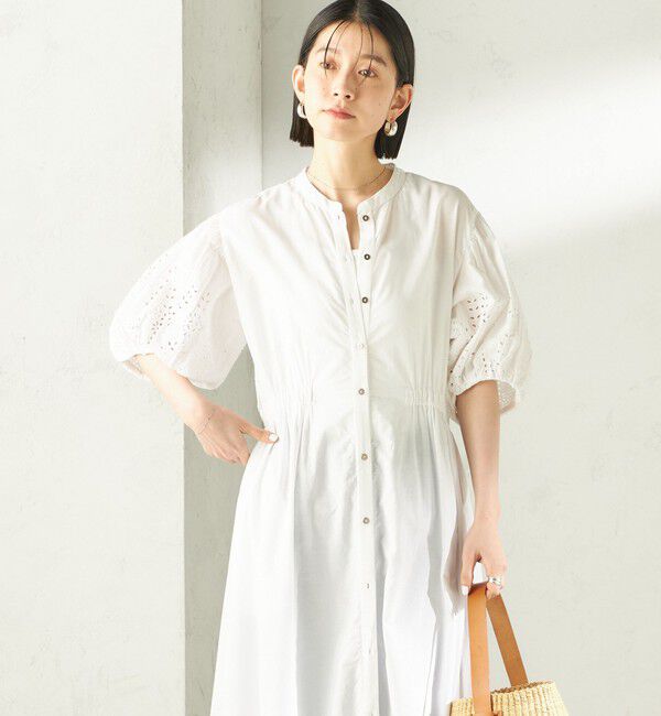 SHIPS for women「【SHIPS別注】Fanaka:〈手洗い可能〉シフリー ウエスト ギャザー ワンピース」|ワンピース|