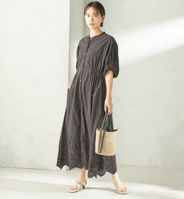 SHIPS for women「【SHIPS別注】Fanaka:〈手洗い可能〉シフリー ウエスト ギャザー ワンピース」|ワンピース|