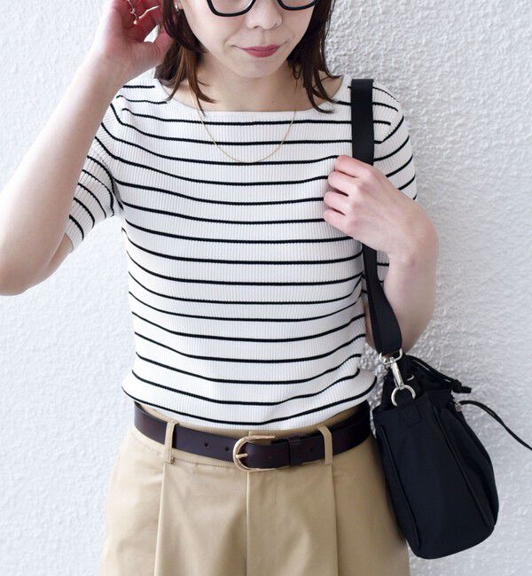 SHIPS Colors 「SHIPS Colors:〈手洗い可能〉リブ 5分袖 ニット◇」|ニット・セーター|